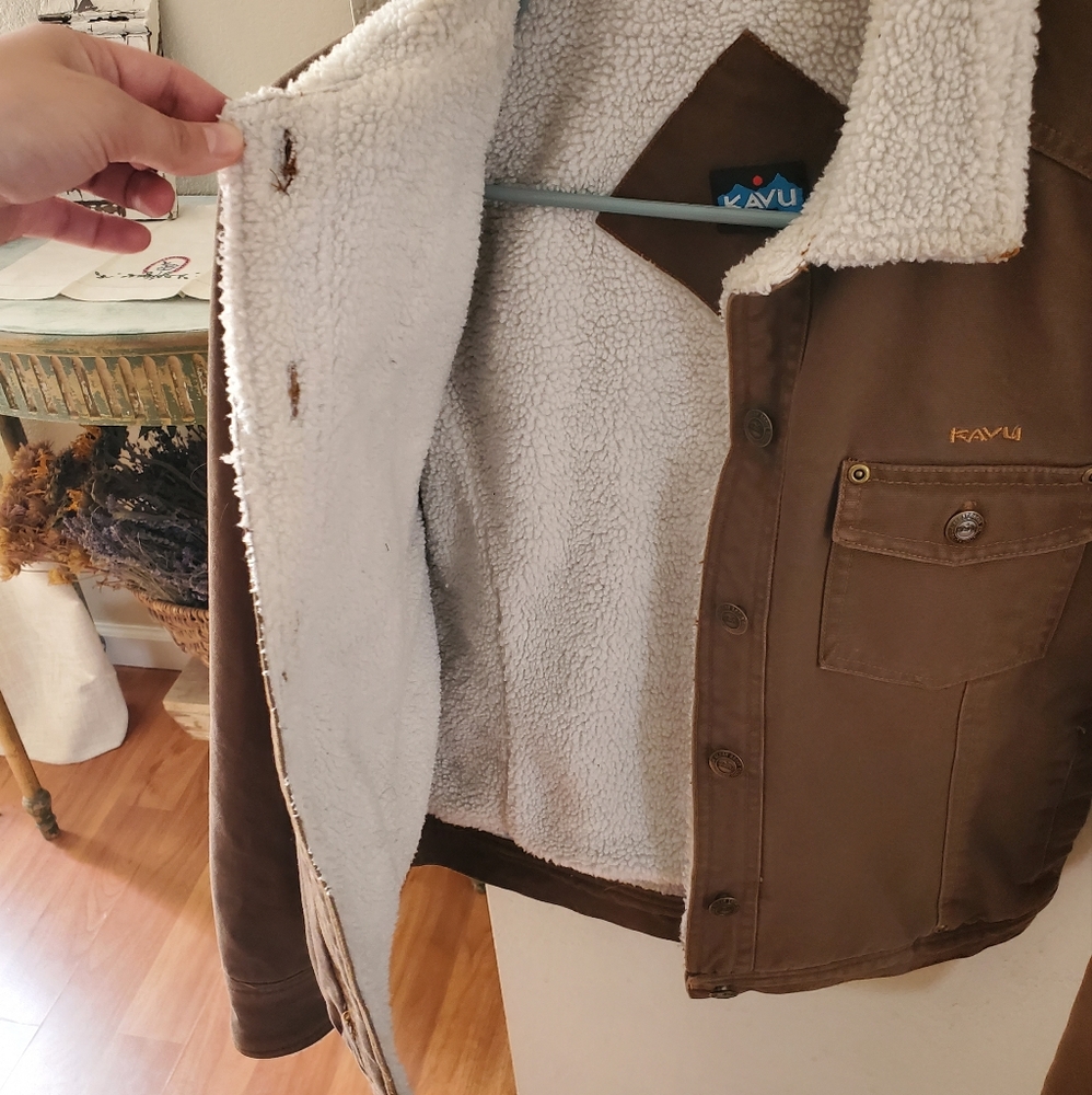 Brown Fleece Denim Jacket - Picture 2 of 5
